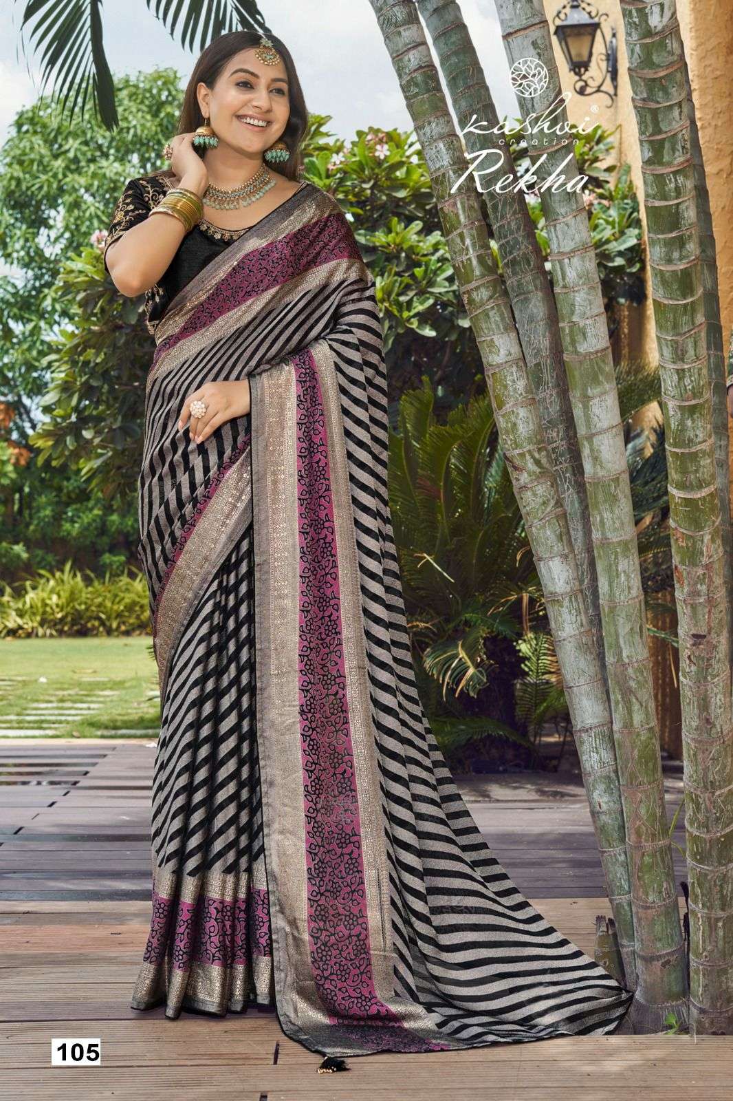 kashvi creation presents rekha brasso best saree catalog wholesaler and exporter in surat