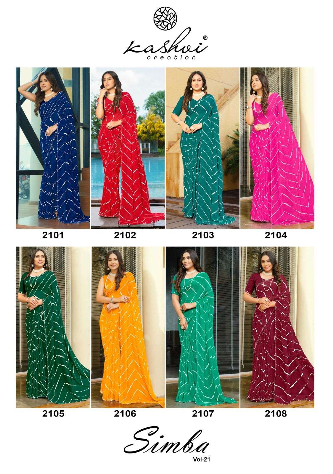 Kashvi Creation Presents Simba Vol-21 Georgette Lahariya Print