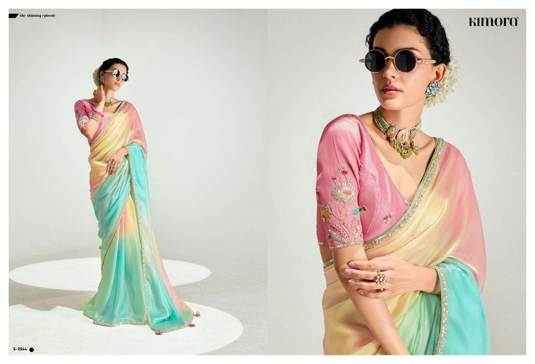 Kimora Presents Rangrez Organza Tissue Exclusive Saree For Every Occasion Catalog Wholesaler And Exporter 