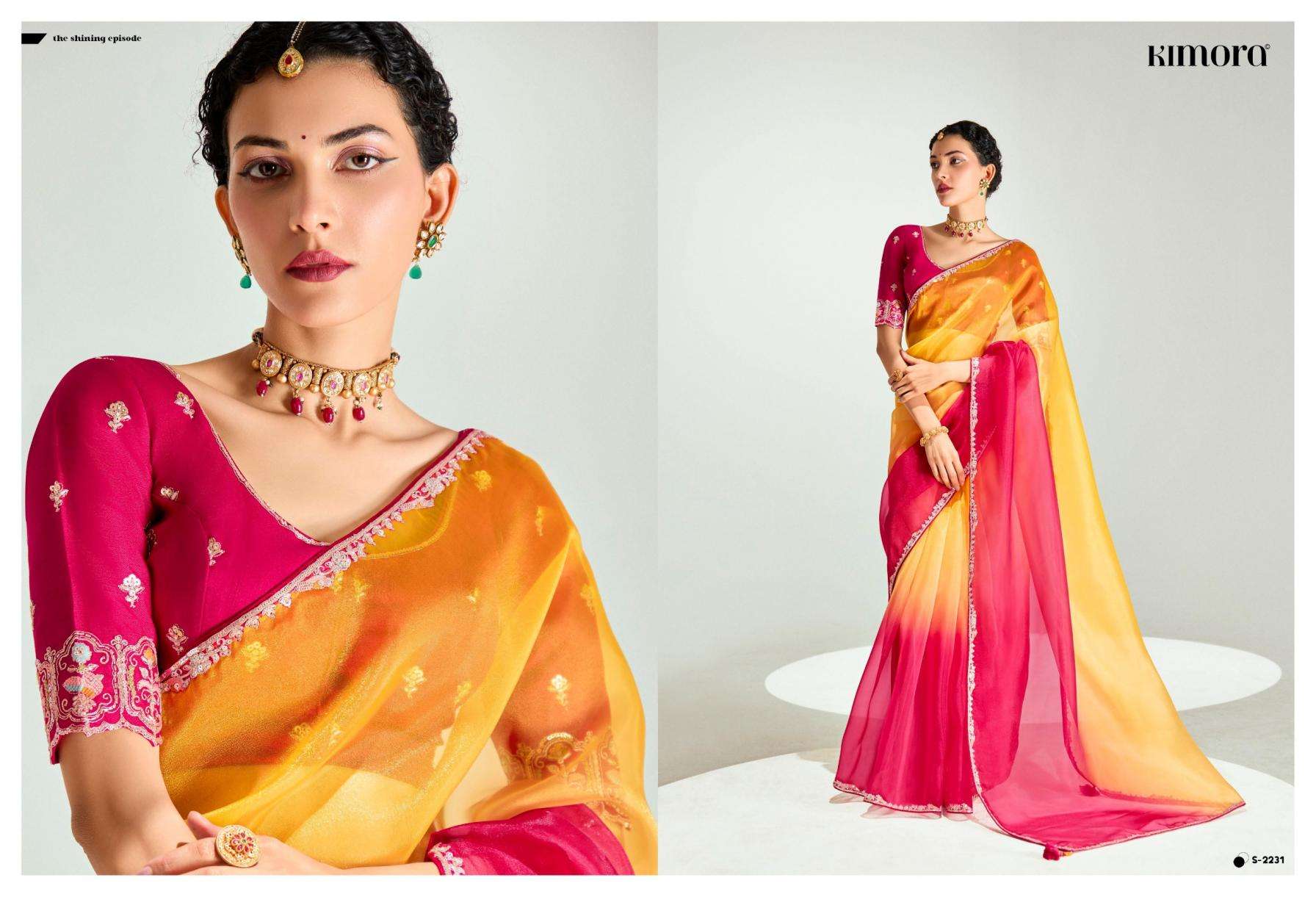 Kimora Presents Rangrez Organza Tissue Exclusive Saree For Every Occasion Catalog Wholesaler And Exporter 