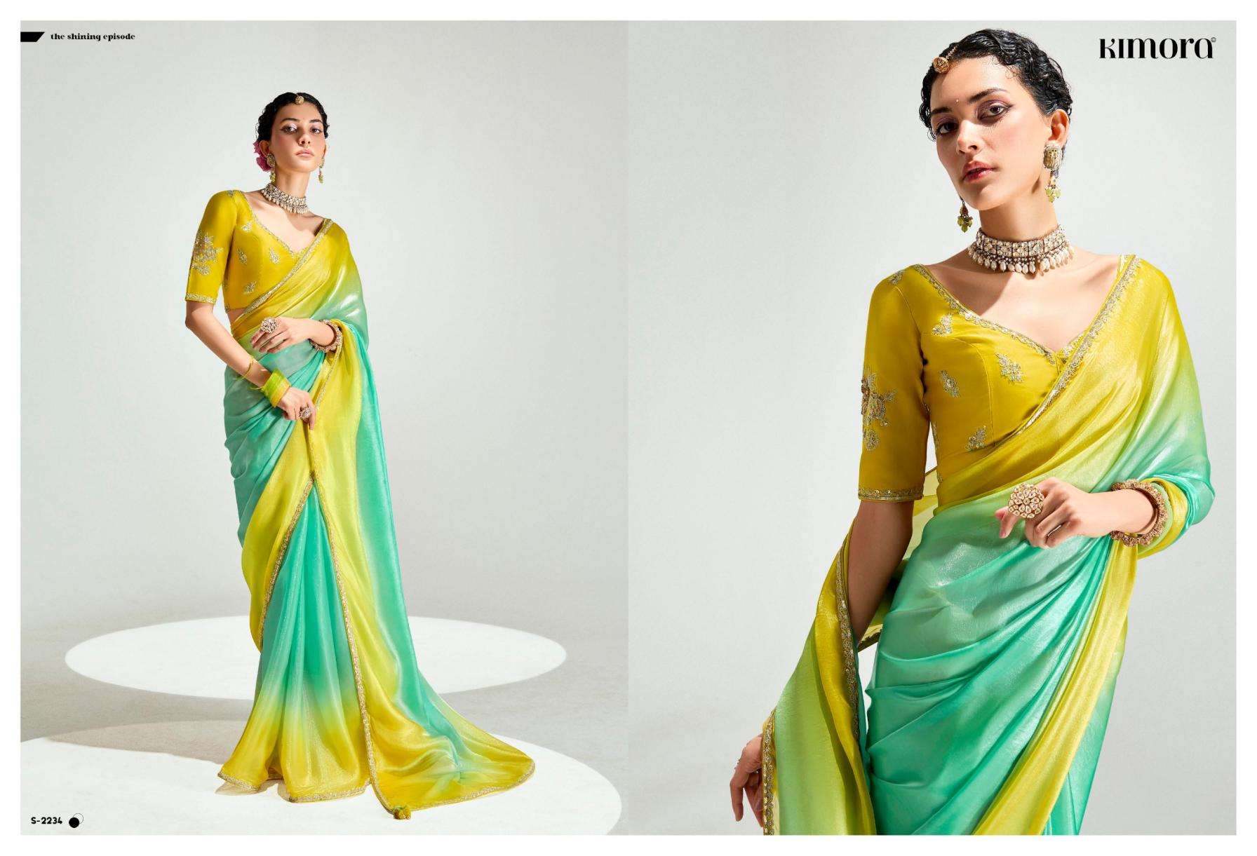 Kimora Presents Rangrez Organza Tissue Exclusive Saree For Every Occasion Catalog Wholesaler And Exporter 