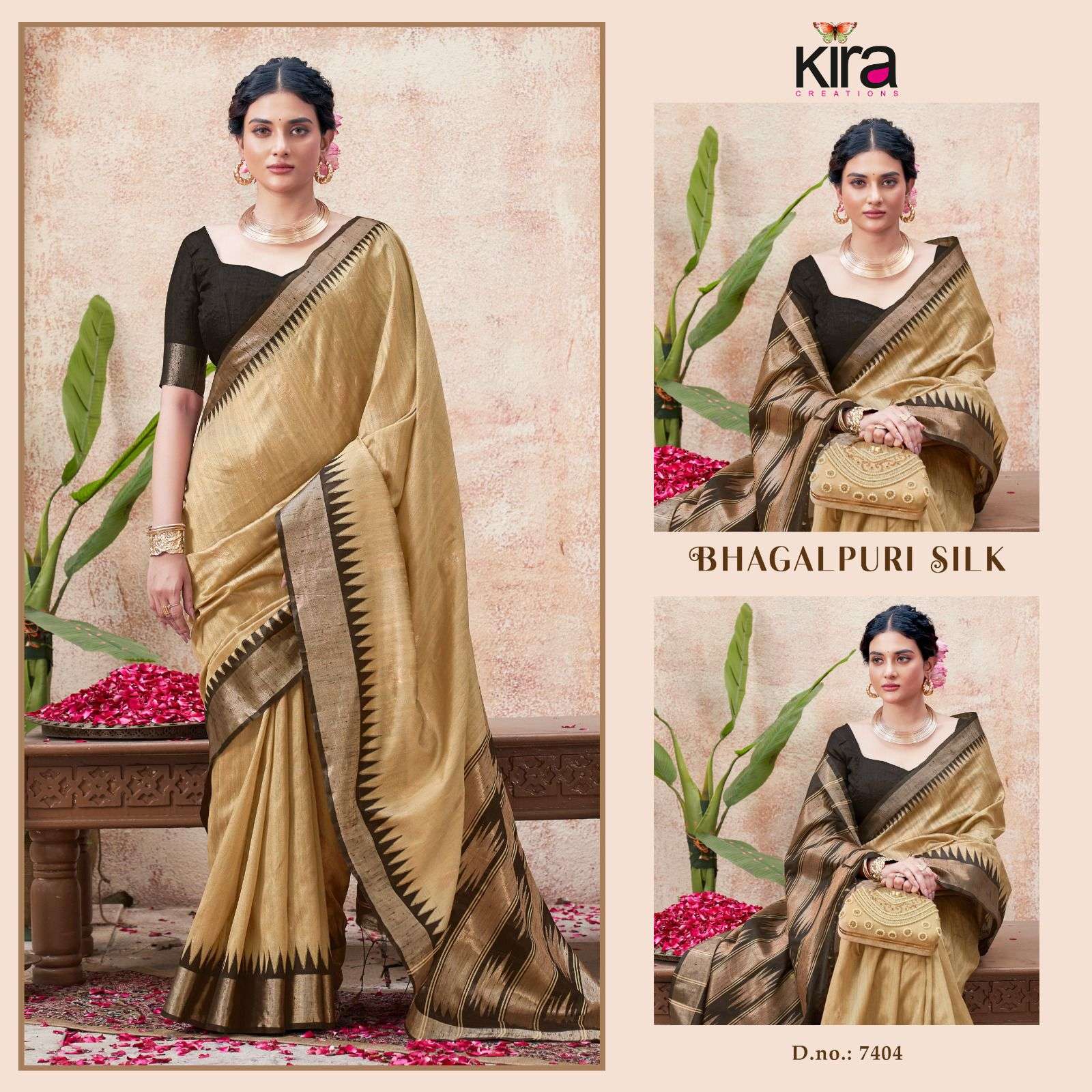 Kira Creation Presents Bhagalpuri Silk Handloom Silk Party Wear Saree Catalog Wholesaler And Exporter 
