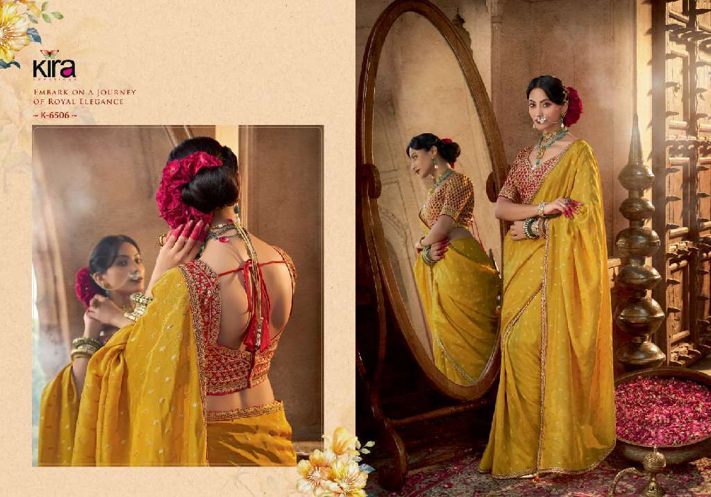 Kira Creation Presents Kashvi Wholesale Pure Viscous Crepe With Hand Dying And Butti Festival Wear Sarees Catalog wholesaler And Exporter 