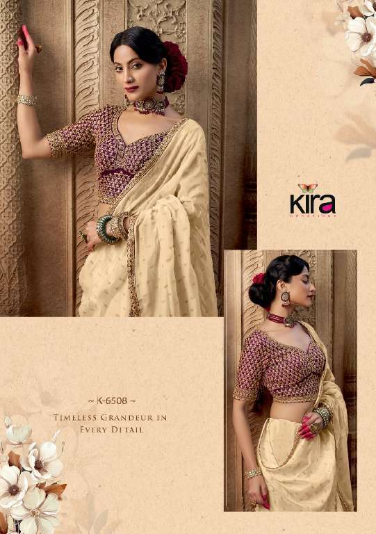 Kira Creation Presents Kashvi Wholesale Pure Viscous Crepe With Hand Dying And Butti Festival Wear Sarees Catalog wholesaler And Exporter 