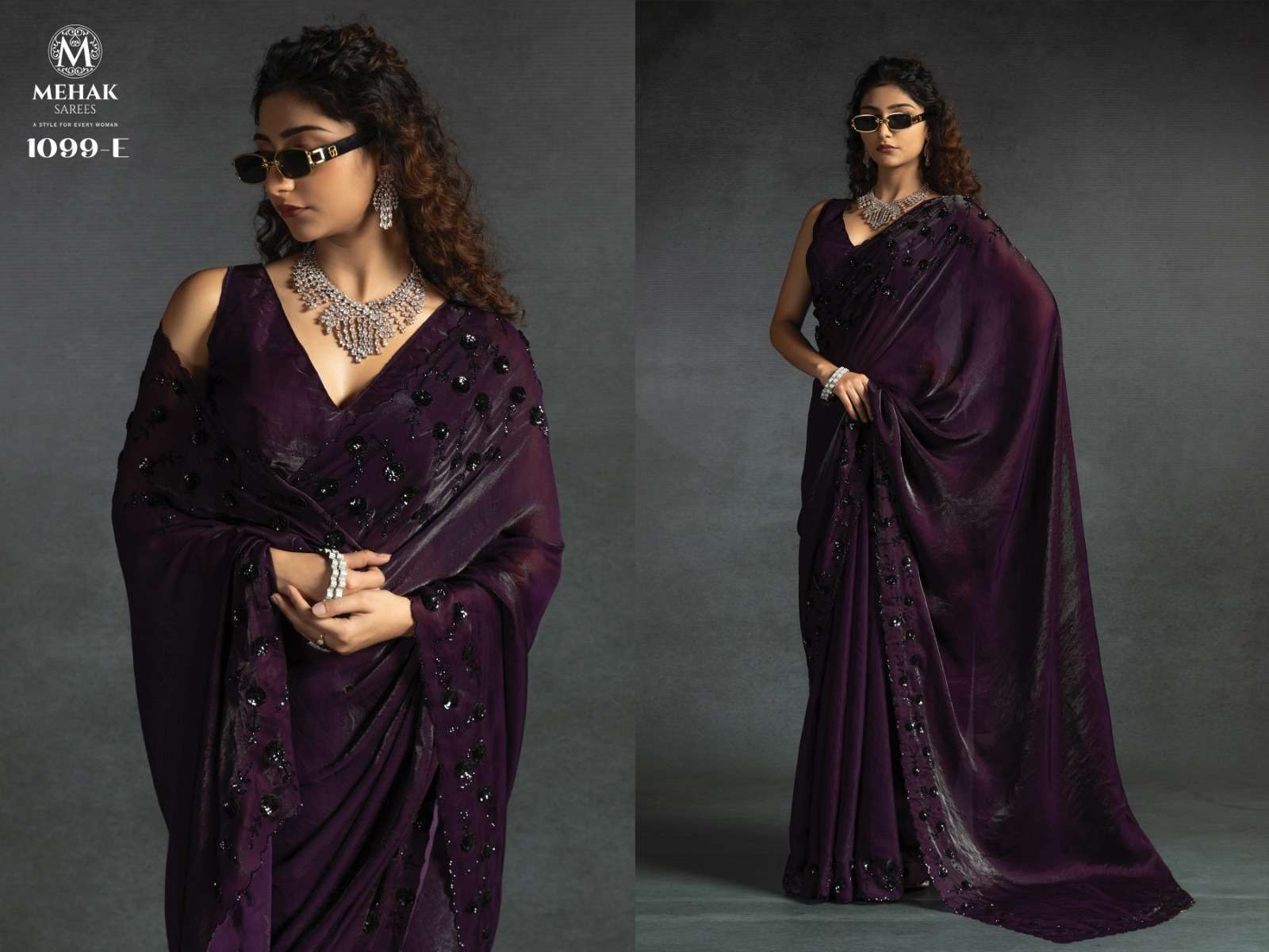 Mehek Saree presents 1099 Colors Partywear Silk Saree Catalog wholesaler