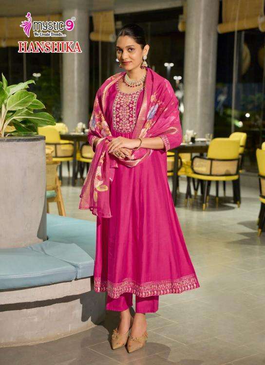 MYSTIC9 PRESENTS HANSIKA VOL-1 FANCY ANARKALI KURTIS CATALOG WHOLESALER AND EXPORTER 