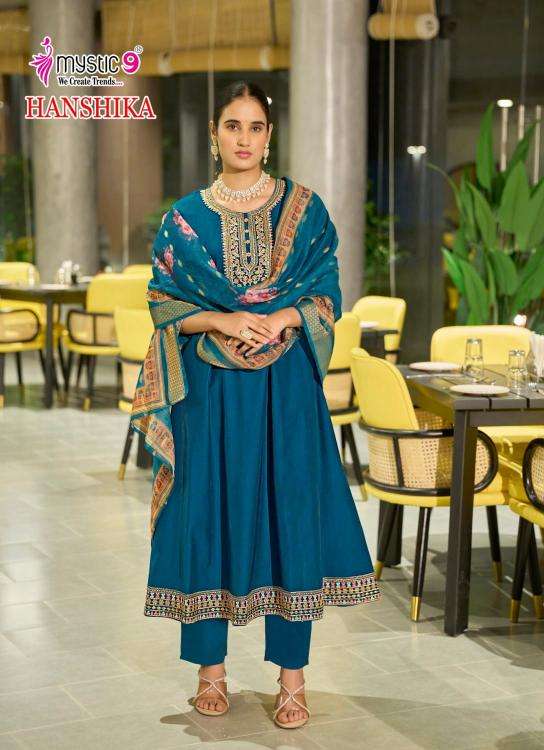 MYSTIC9 PRESENTS HANSIKA VOL-1 FANCY ANARKALI KURTIS CATALOG WHOLESALER AND EXPORTER 