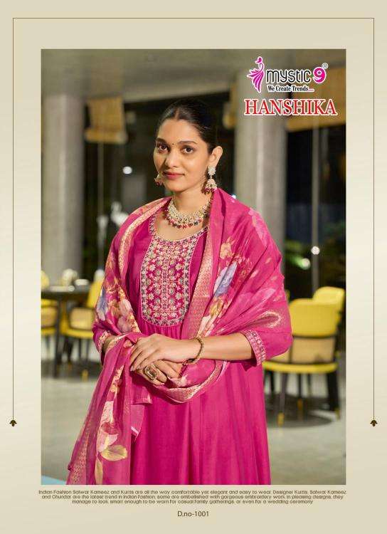 MYSTIC9 PRESENTS HANSIKA VOL-1 FANCY ANARKALI KURTIS CATALOG WHOLESALER AND EXPORTER 