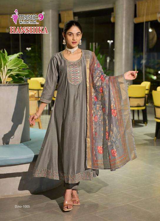 MYSTIC9 PRESENTS HANSIKA VOL-1 FANCY ANARKALI KURTIS CATALOG WHOLESALER AND EXPORTER 