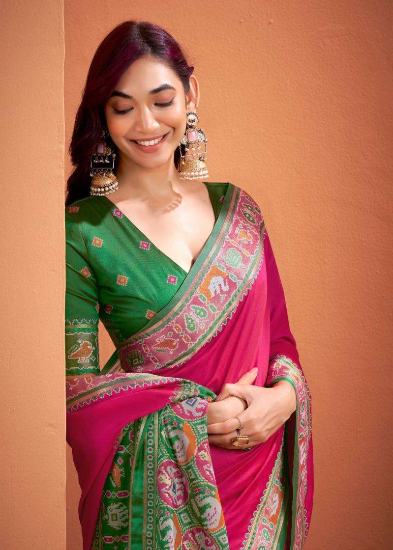 Rajpath Presents Vrundavn Silk With Patola Weaving Shop Trendy Sarees Catalog Wholesaler And Exporter In Surat