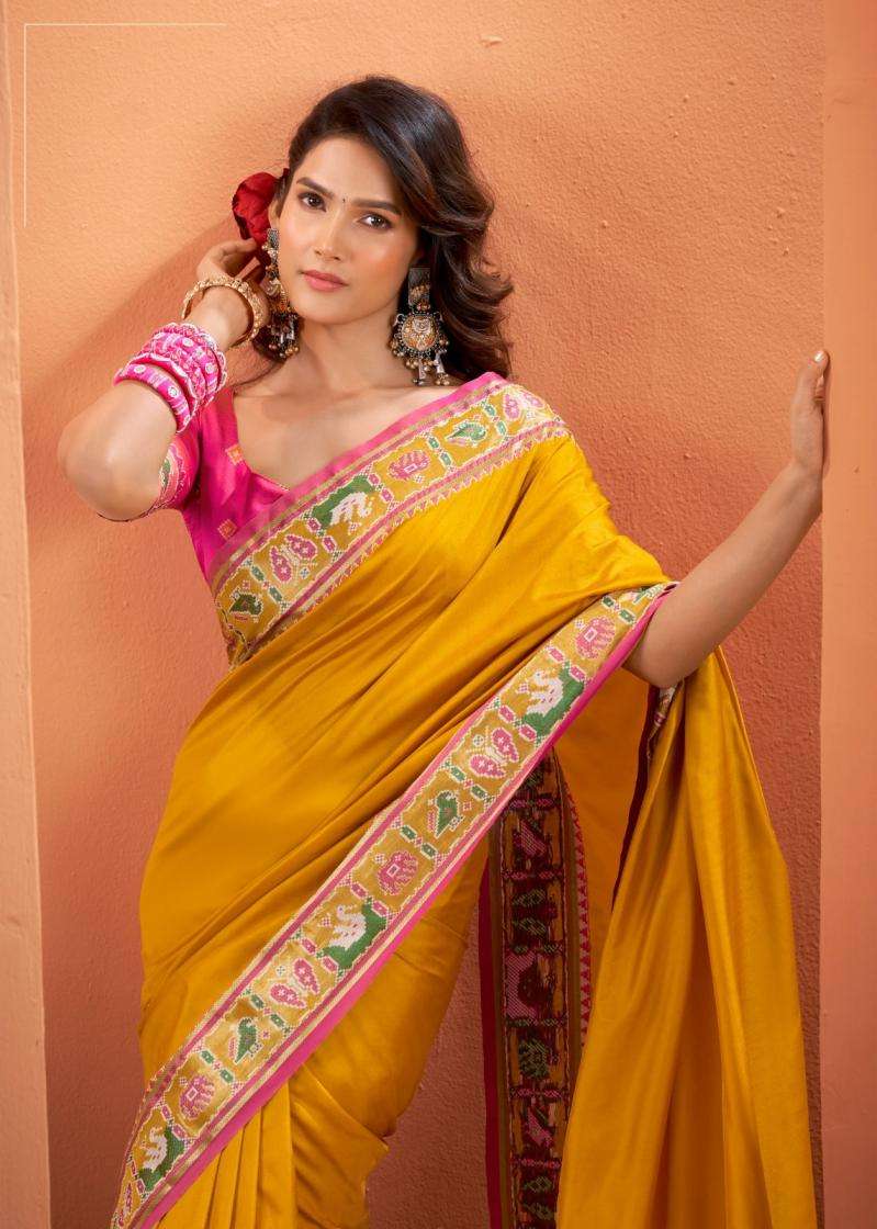 Rajpath Presents Vrundavn Silk With Patola Weaving Shop Trendy Sarees Catalog Wholesaler And Exporter In Surat