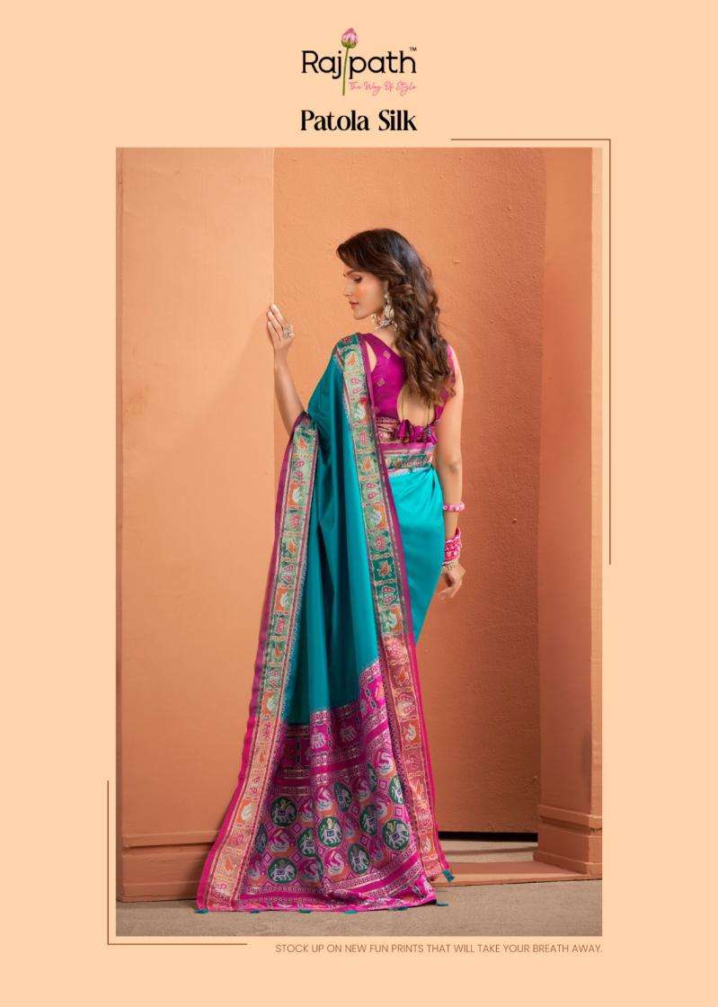 Rajpath Presents Vrundavn Silk With Patola Weaving Shop Trendy Sarees Catalog Wholesaler And Exporter In Surat