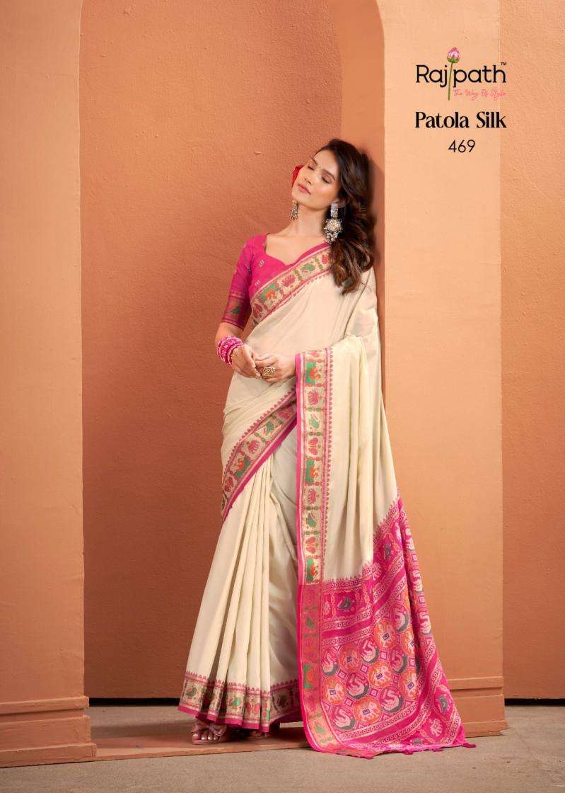 Rajpath Presents Vrundavn Silk With Patola Weaving Shop Trendy Sarees Catalog Wholesaler And Exporter In Surat