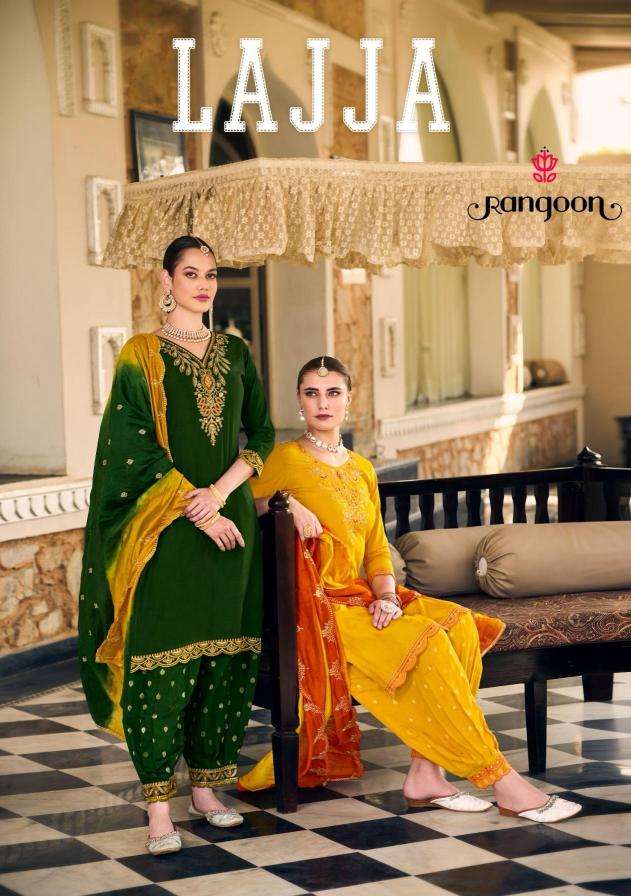Rangoon Presents Lajja Readymade Muslin Sfghani Style Designer Salwar Suit Catalog WHolesaler And Exporter 