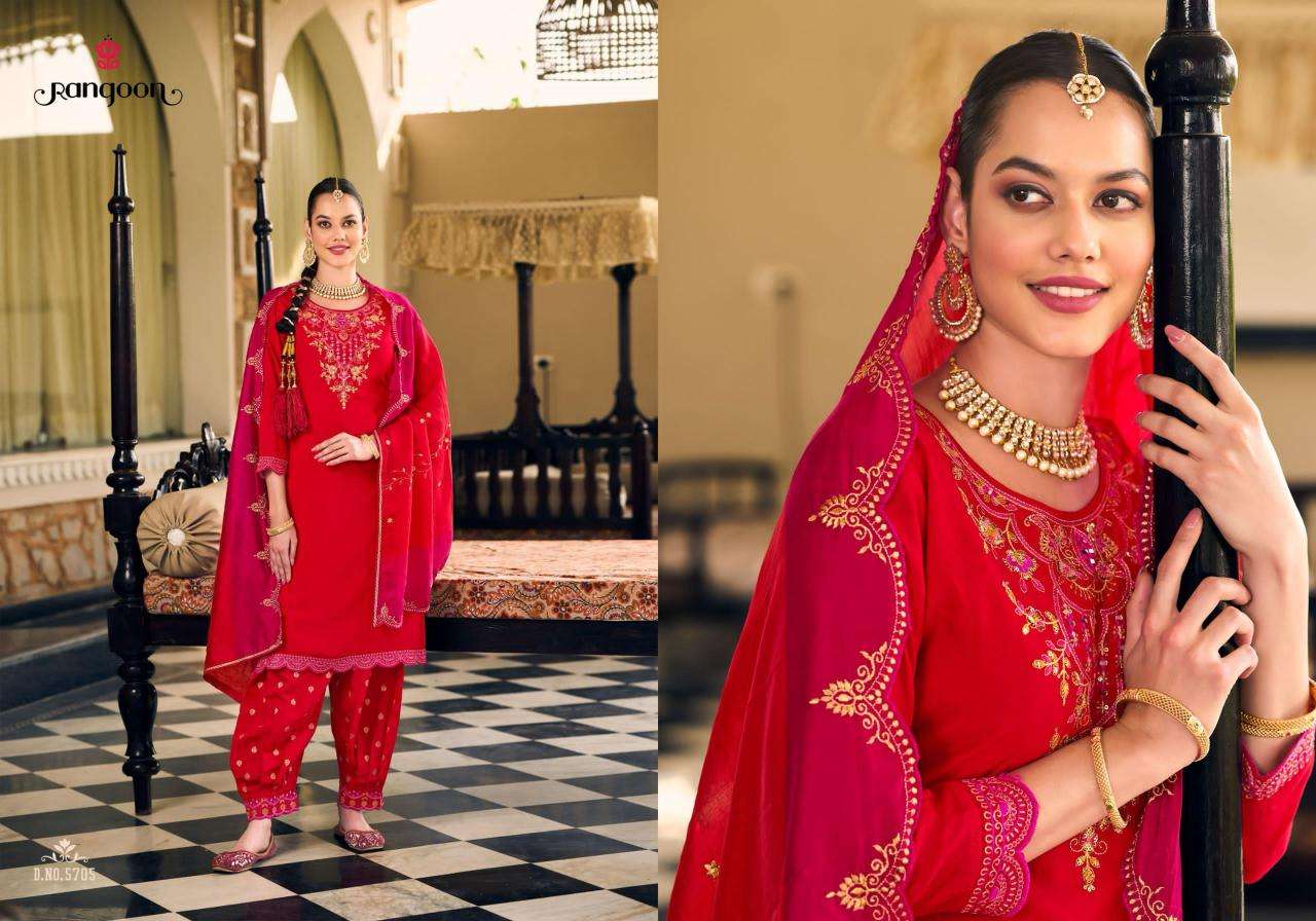 Rangoon Presents Lajja Readymade Muslin Sfghani Style Designer Salwar Suit Catalog WHolesaler And Exporter 