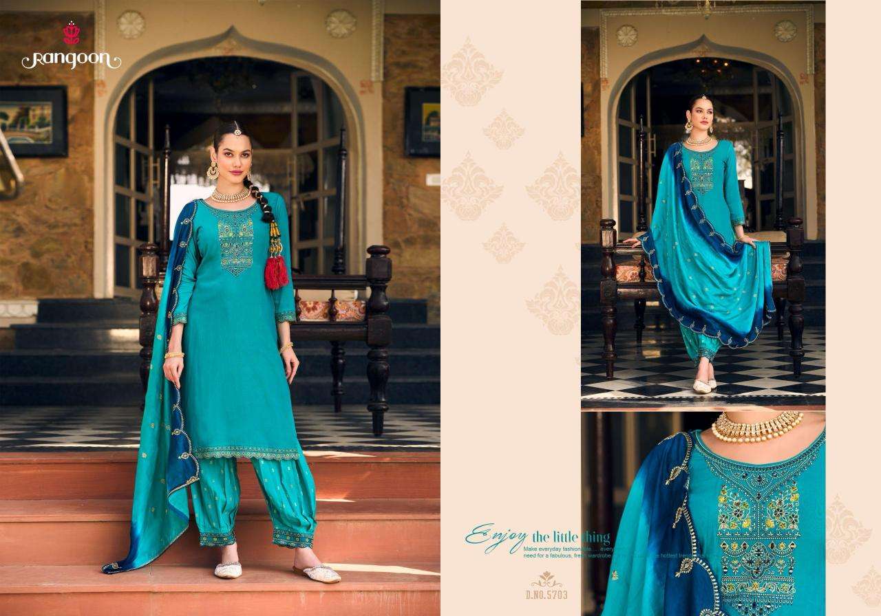 Rangoon Presents Lajja Readymade Muslin Sfghani Style Designer Salwar Suit Catalog WHolesaler And Exporter 