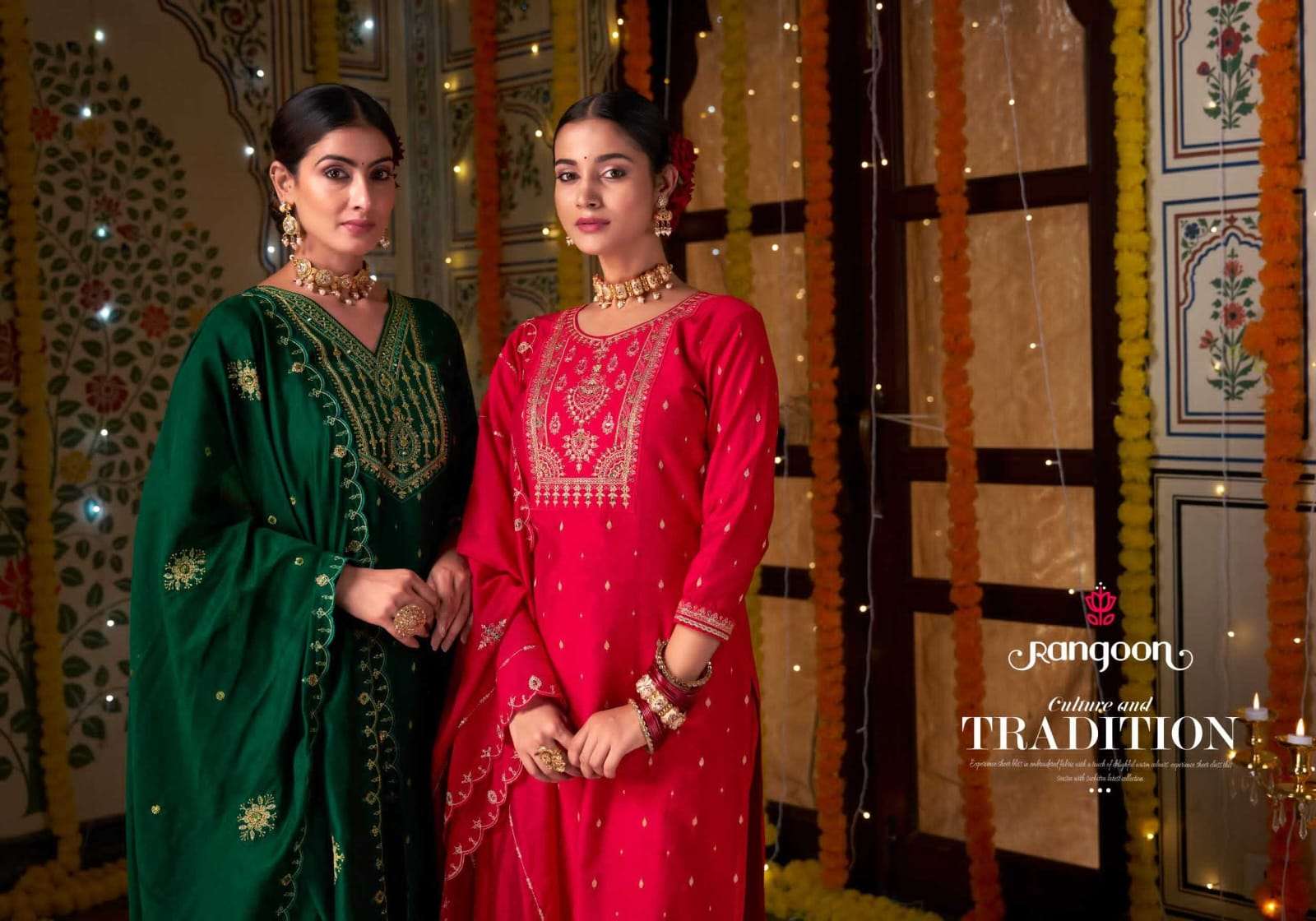 Rangoon Presents Soch Embroidery Work Viscose Jacquard Readymade Suits Catalog Wholesaler And Exporter In Surat