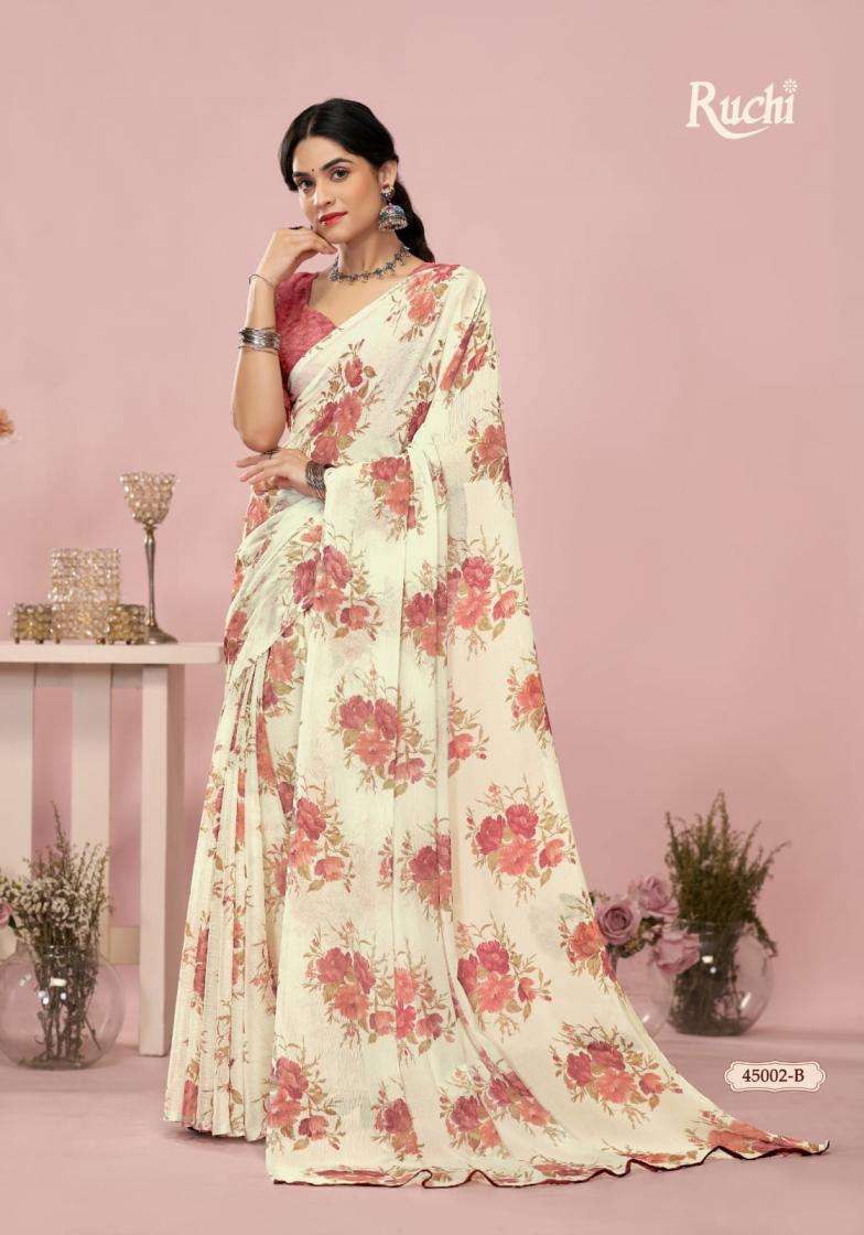 Ruchi Presents Star Chiffon Vol-200 Chiffon Hit Design Saree Catalog Wholesaler And Exporter 