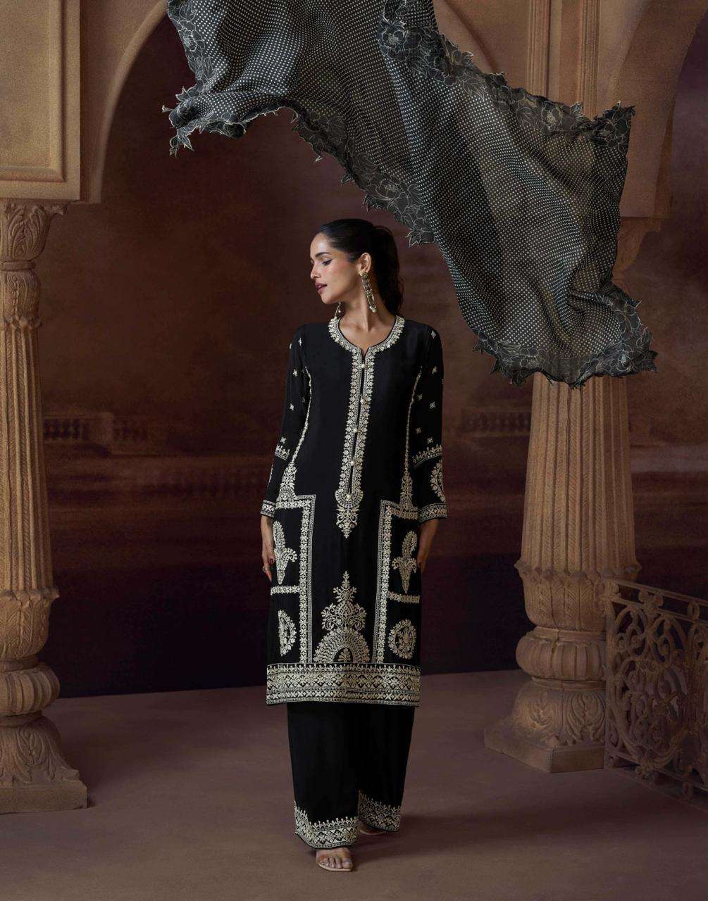 Sayuri Designer Presents Alemzeb Readymade Chinon Silk Suits Catalog Wholesaler And Exporter in surat