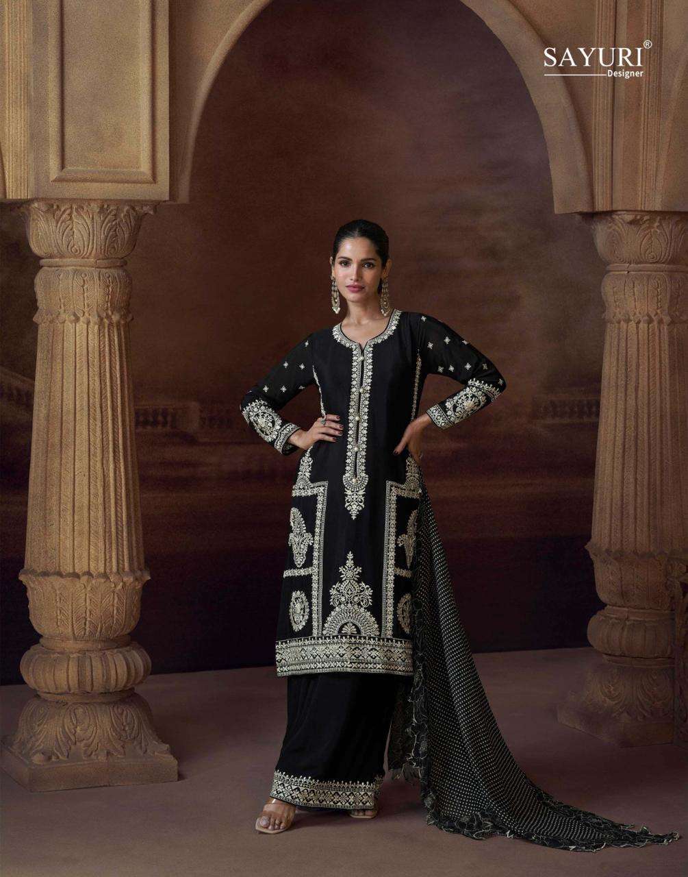 Sayuri Designer Presents Alemzeb Readymade Chinon Silk Suits Catalog Wholesaler And Exporter in surat