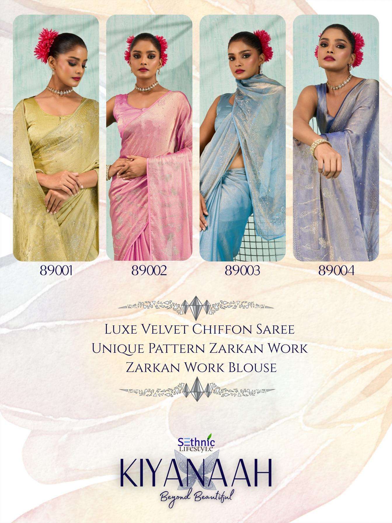 Sethnic Lifestyle Presents Kiyanaah Festive Wear Claasy Bold Sarees Catalog Wholesaler And Exporter 