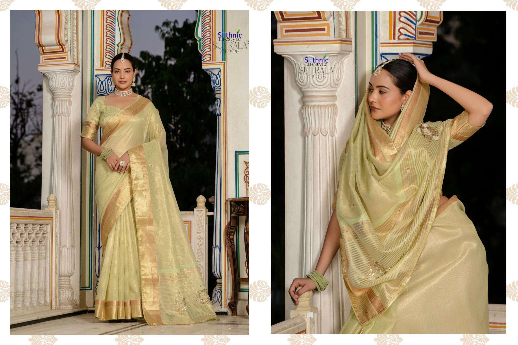 Sethnic Lifestyle Presents Sutrala Vol-3 Festive Wear Claasy Sarees Catalog Wholesaler And Exporter 