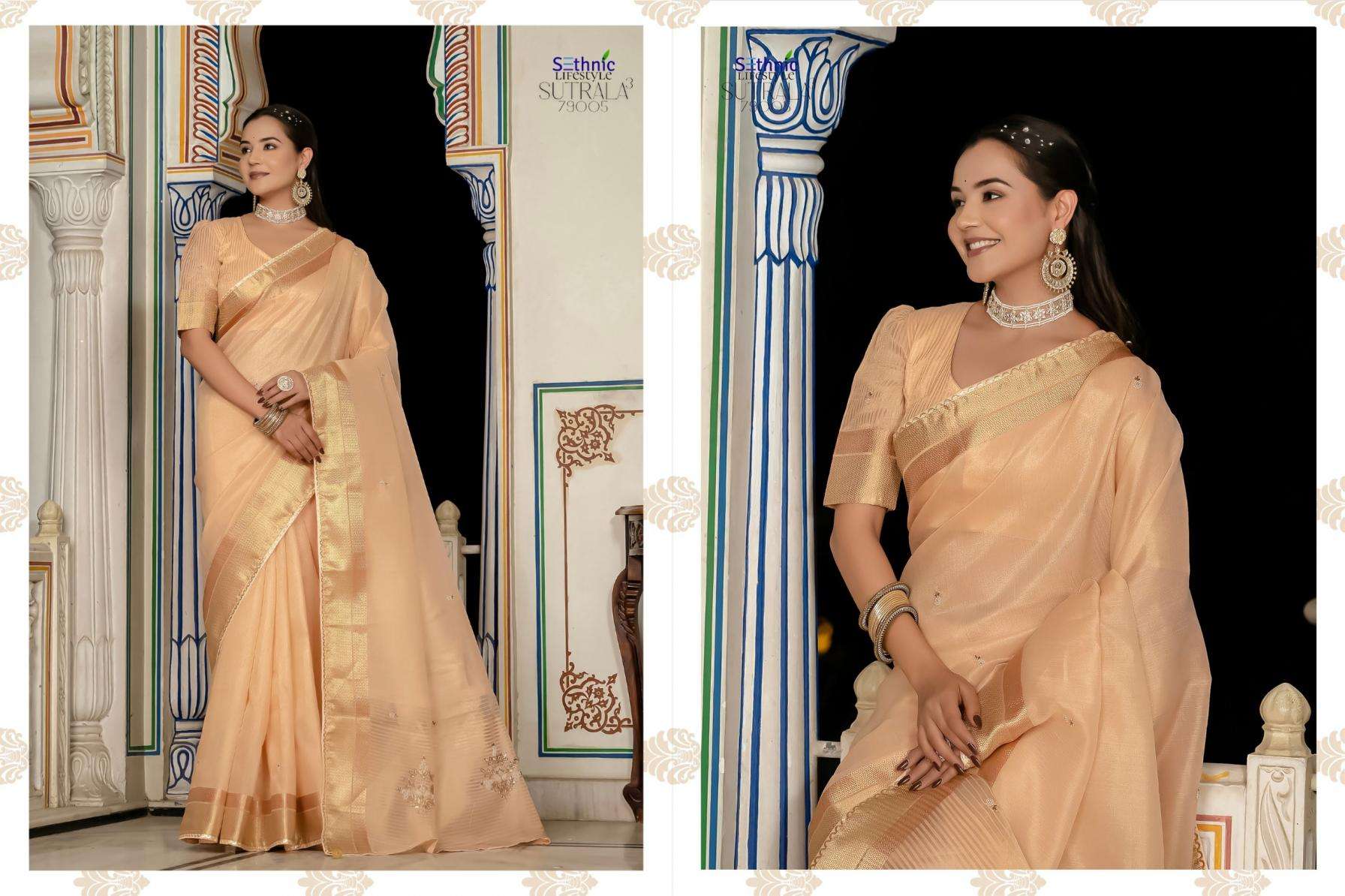 Sethnic Lifestyle Presents Sutrala Vol-3 Festive Wear Claasy Sarees Catalog Wholesaler And Exporter 