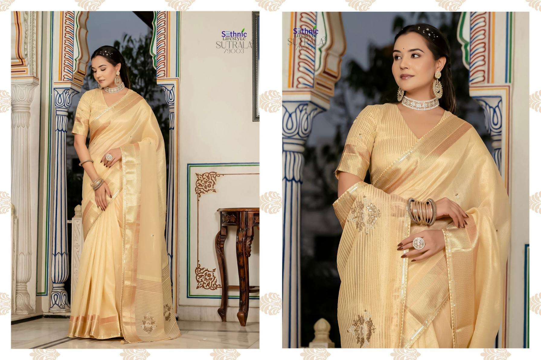 Sethnic Lifestyle Presents Sutrala Vol-3 Festive Wear Claasy Sarees Catalog Wholesaler And Exporter 