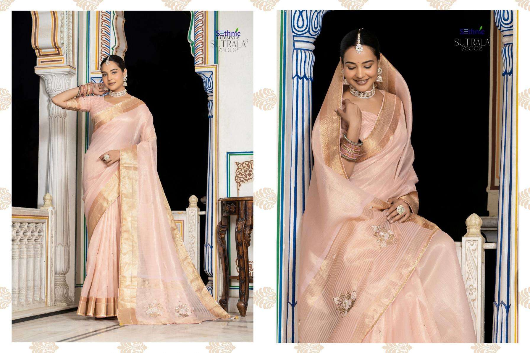 Sethnic Lifestyle Presents Sutrala Vol-3 Festive Wear Claasy Sarees Catalog Wholesaler And Exporter 