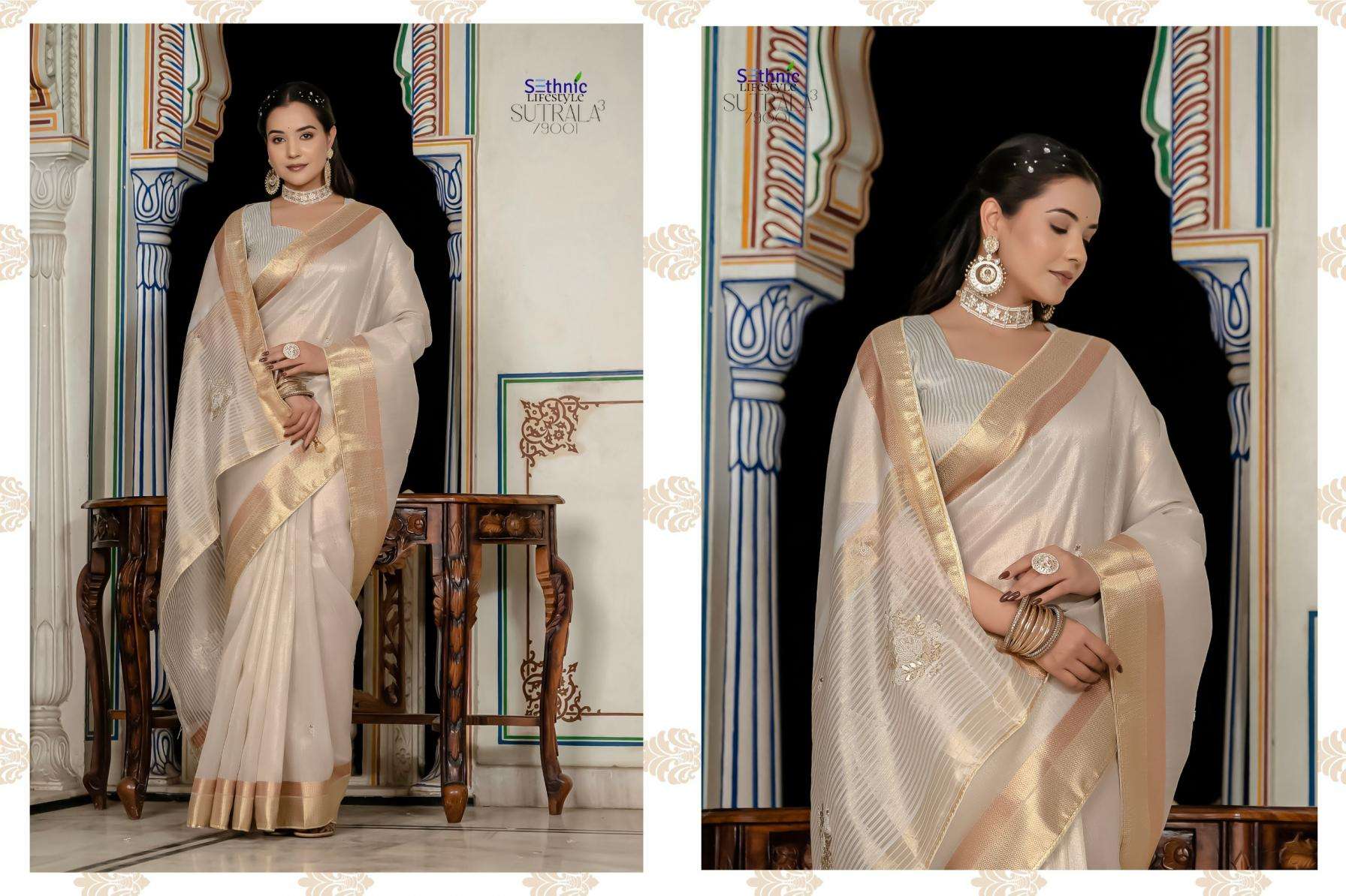 Sethnic Lifestyle Presents Sutrala Vol-3 Festive Wear Claasy Sarees Catalog Wholesaler And Exporter 