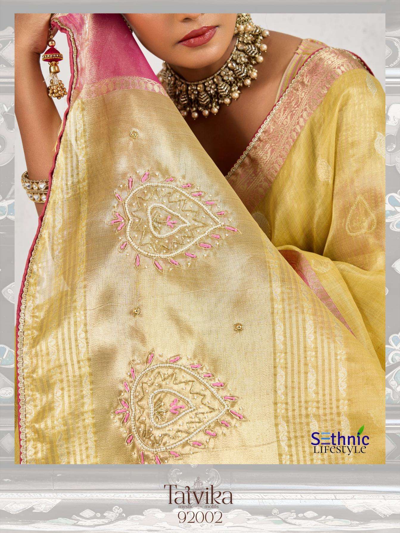 Sethnic Lifestyle Presents Tatvika Tissue Linen Gorgeous Look Saree Catalog Wholesaler And Exporter 