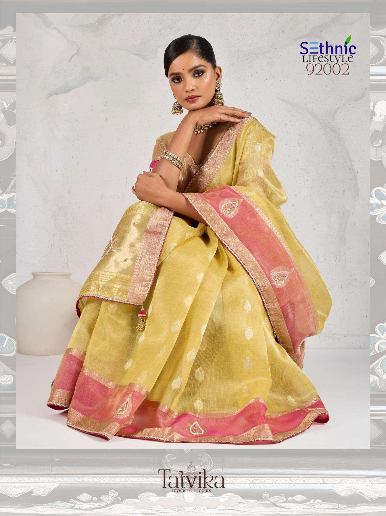 Sethnic Lifestyle Presents Tatvika Tissue Linen Gorgeous Look Saree Catalog Wholesaler And Exporter 