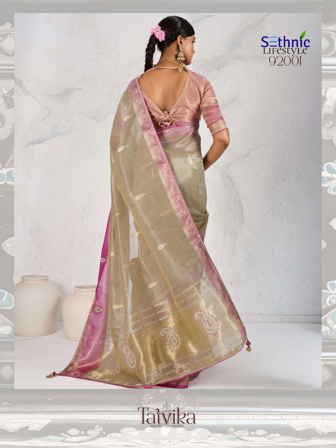 Sethnic Lifestyle Presents Tatvika Tissue Linen Gorgeous Look Saree Catalog Wholesaler And Exporter 