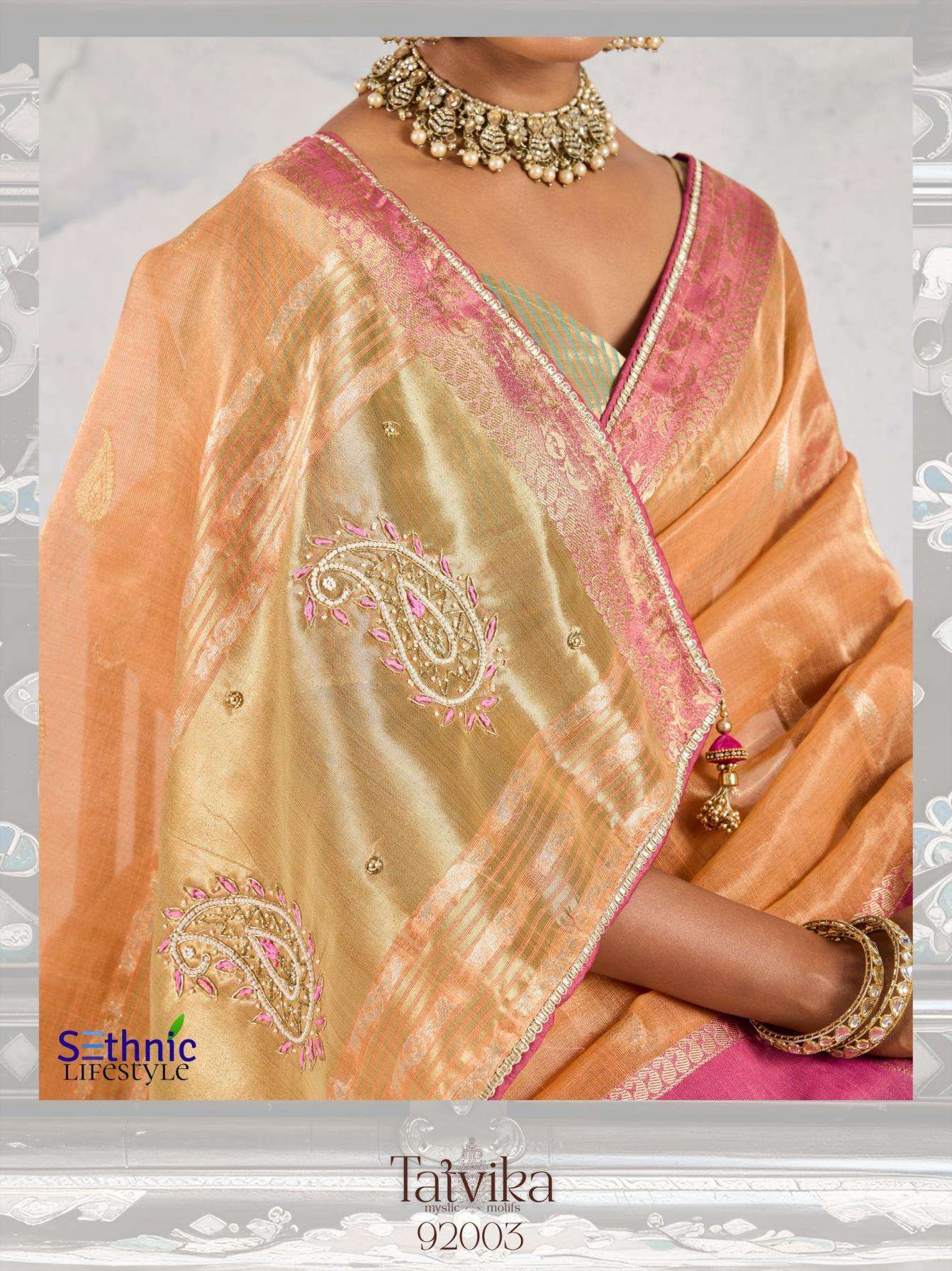 Sethnic Lifestyle Presents Tatvika Tissue Linen Gorgeous Look Saree Catalog Wholesaler And Exporter 