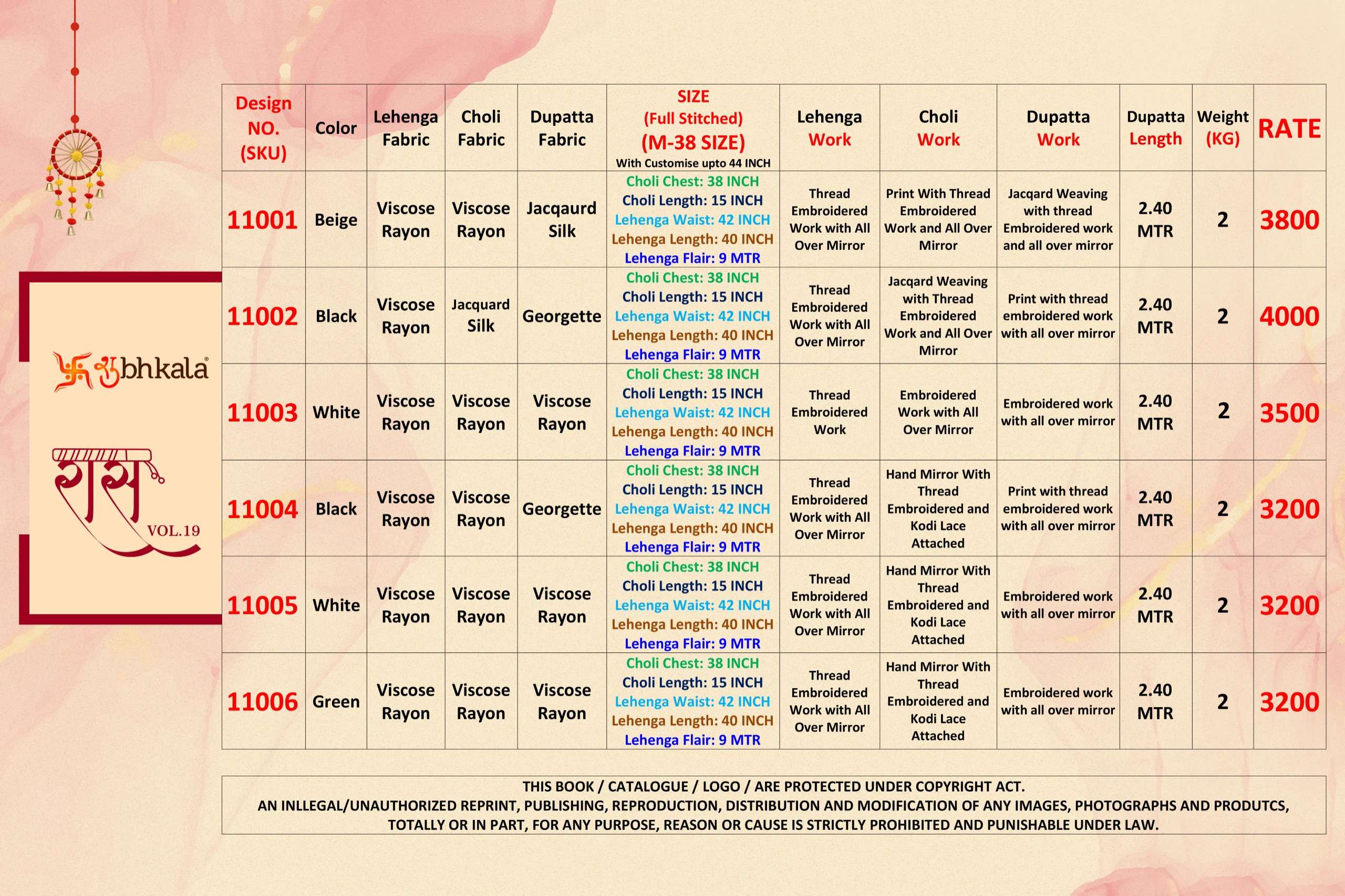 Shubhkala Present Raas Vol-19 Georgette Readymade Engagement Lehenga For Bride Catalog Wholesaler And Exporter 