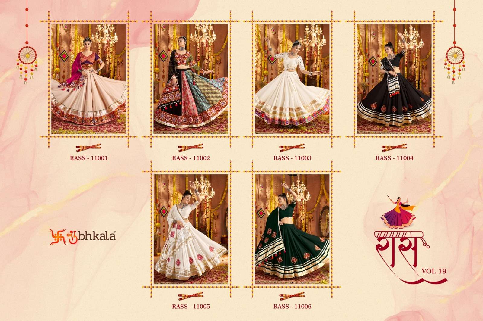 Shubhkala Present Raas Vol-19 Georgette Readymade Engagement Lehenga For Bride Catalog Wholesaler And Exporter 