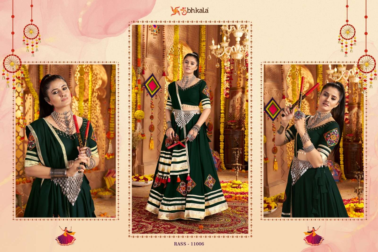 Shubhkala Present Raas Vol-19 Georgette Readymade Engagement Lehenga For Bride Catalog Wholesaler And Exporter 