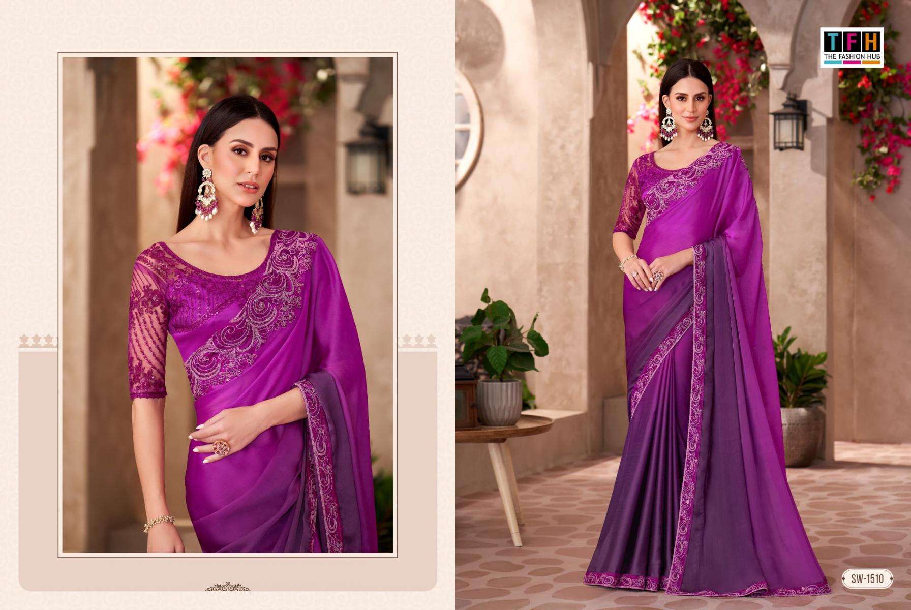 TFH Presents Sandal Wood Vol-15 Chiffon Exclusive Designer Sarees For Every Occasion Catalog Wholesaler And Exporter In Surat