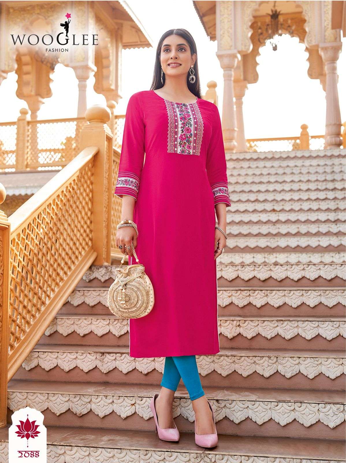 Wooglee Presents Barbella Vol-13 Rayon Readymade Womens Indian Kurtis Catalog Wholesaler And Exporter in surat