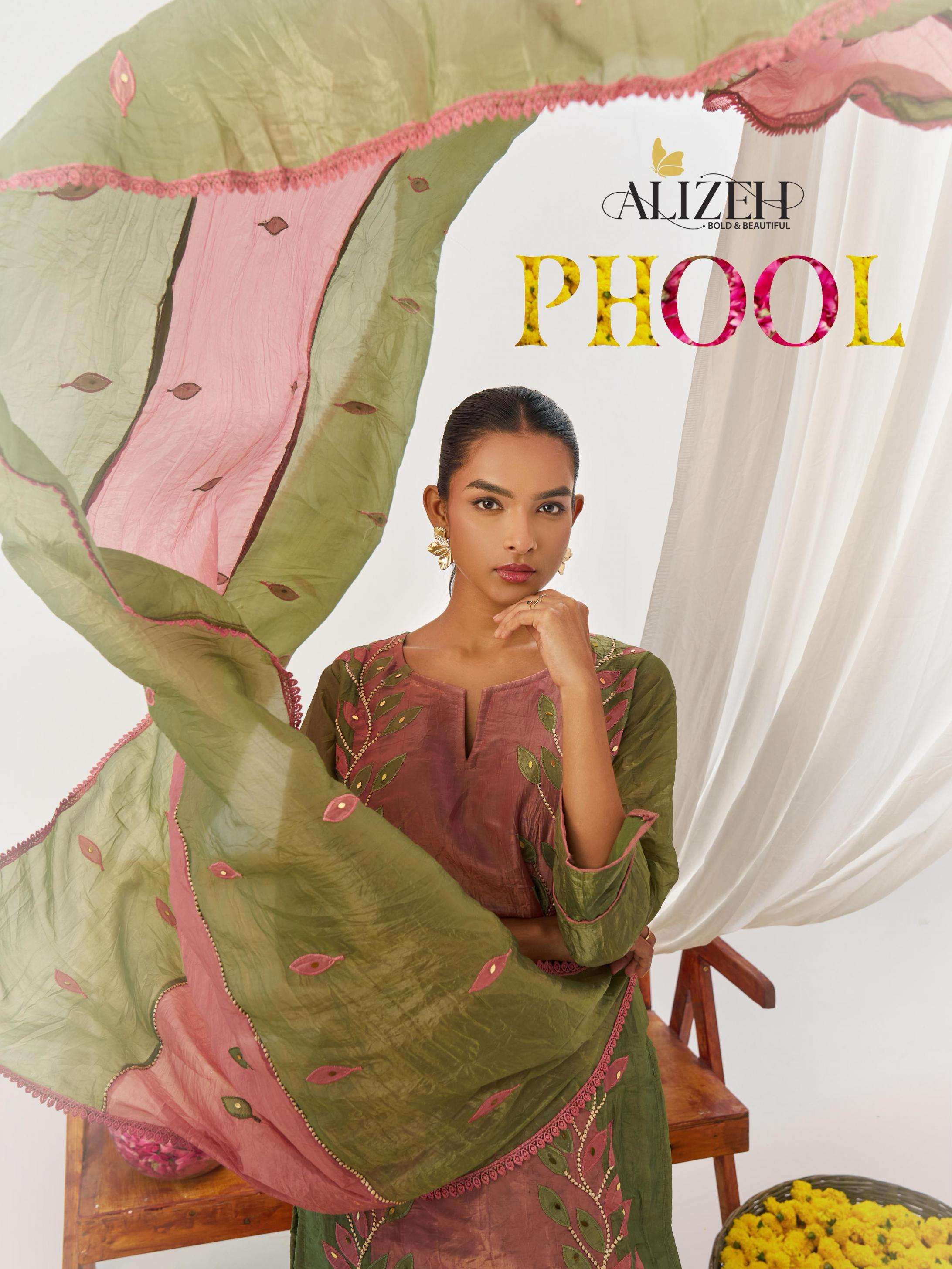 ALIZEH PRESNTS PHOOL READYMADE STYLIST FANCY CRUSH 3PCS KURTIS CATALOG WHOLESALER AND EXPORTER IN SURAT 