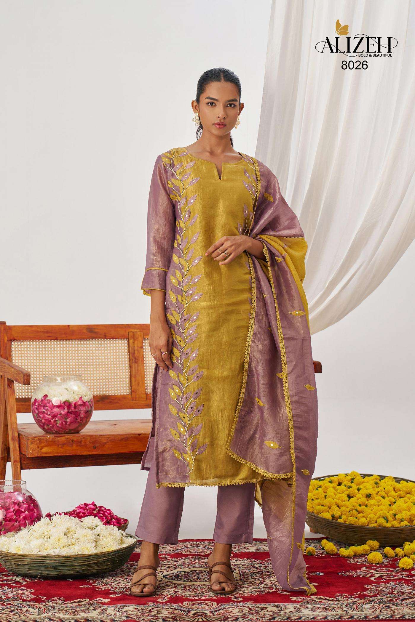 ALIZEH PRESNTS PHOOL READYMADE STYLIST FANCY CRUSH 3PCS KURTIS CATALOG WHOLESALER AND EXPORTER IN SURAT 