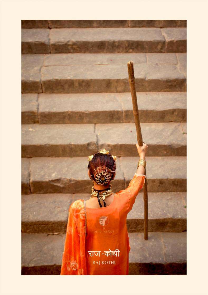 Anju Fab Presents Raj Kothi Natural Crepe Full Stitch Fashionable Suit For Womens Catalog WHolesaler And Exporter 