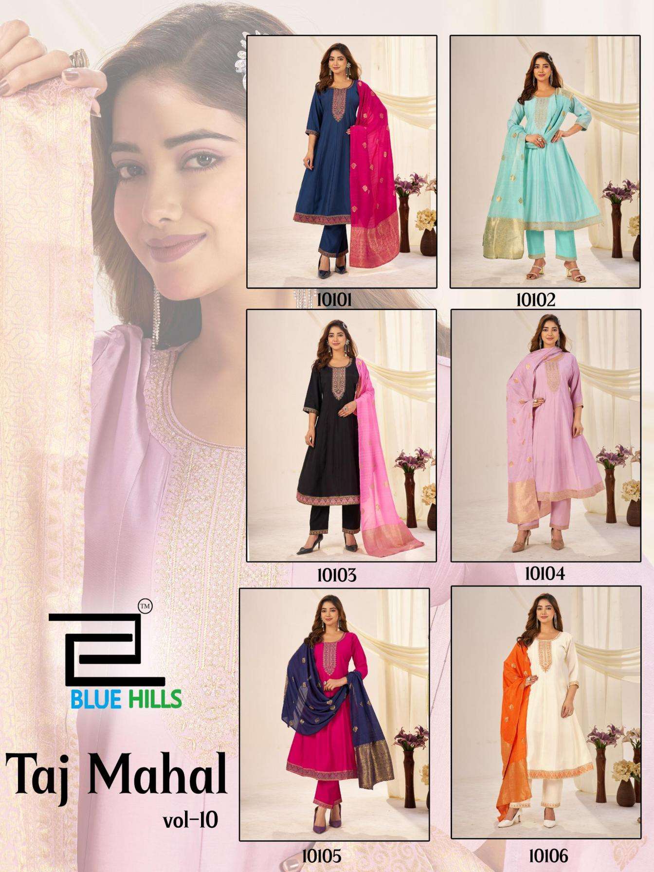 BLUE HILLS PRESENTS TAJ MAHAL VOL-10 ROMAN SILK READYMADE PLUS SIZE SUIT FOR WOMEN CATALOG  WHOLESALER AND EXPORTER IN SURAT