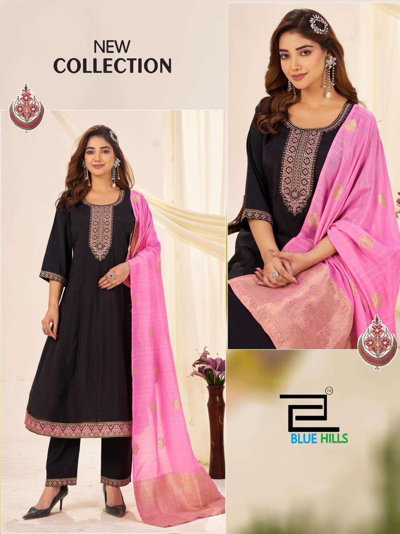 BLUE HILLS PRESENTS TAJ MAHAL VOL-10 ROMAN SILK READYMADE PLUS SIZE SUIT FOR WOMEN CATALOG  WHOLESALER AND EXPORTER IN SURAT