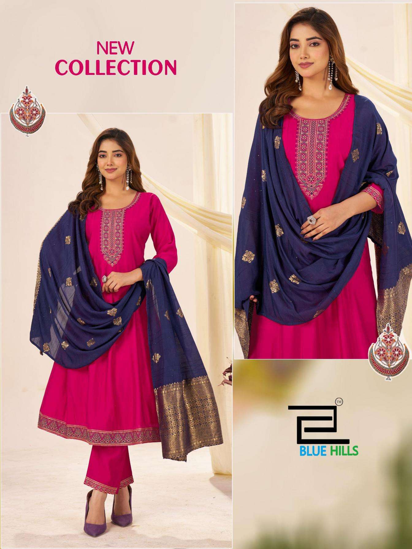 BLUE HILLS PRESENTS TAJ MAHAL VOL-10 ROMAN SILK READYMADE PLUS SIZE SUIT FOR WOMEN CATALOG  WHOLESALER AND EXPORTER IN SURAT