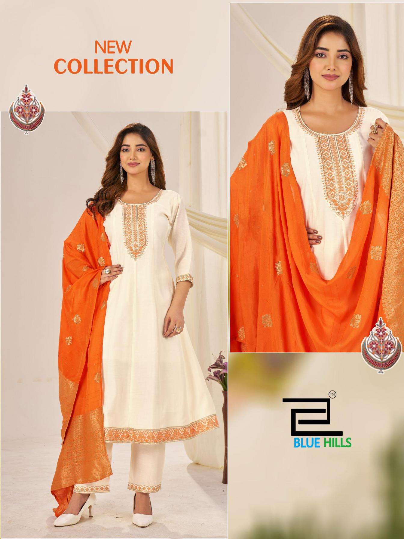 BLUE HILLS PRESENTS TAJ MAHAL VOL-10 ROMAN SILK READYMADE PLUS SIZE SUIT FOR WOMEN CATALOG  WHOLESALER AND EXPORTER IN SURAT