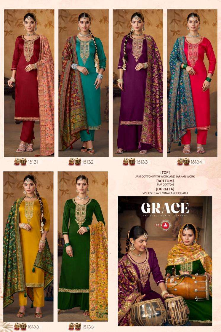 FOURDOTS PRESENTS GRACE ATTRECTIVE JAM COTTON SALWAR SUITS CATALOG WHOLESALER AND EXPORTER IN SURAT