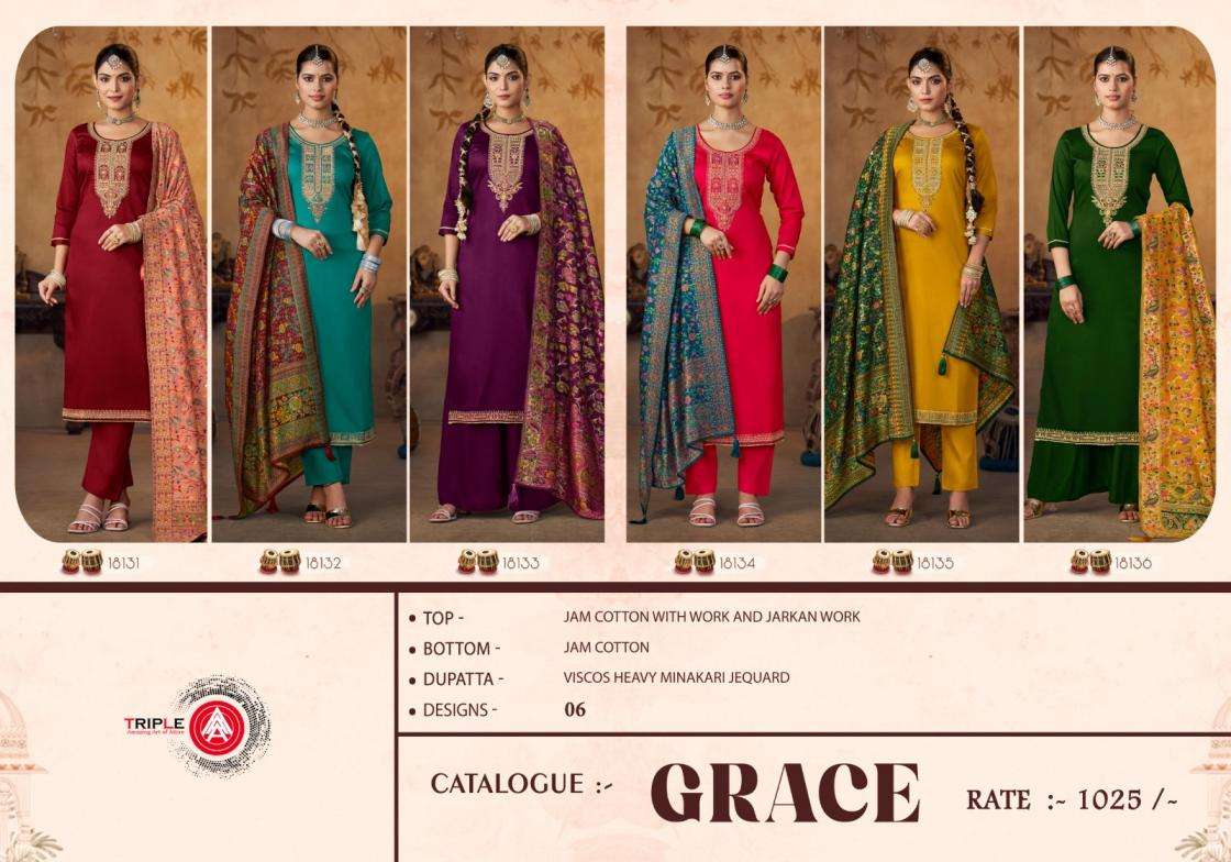 FOURDOTS PRESENTS GRACE ATTRECTIVE JAM COTTON SALWAR SUITS CATALOG WHOLESALER AND EXPORTER IN SURAT