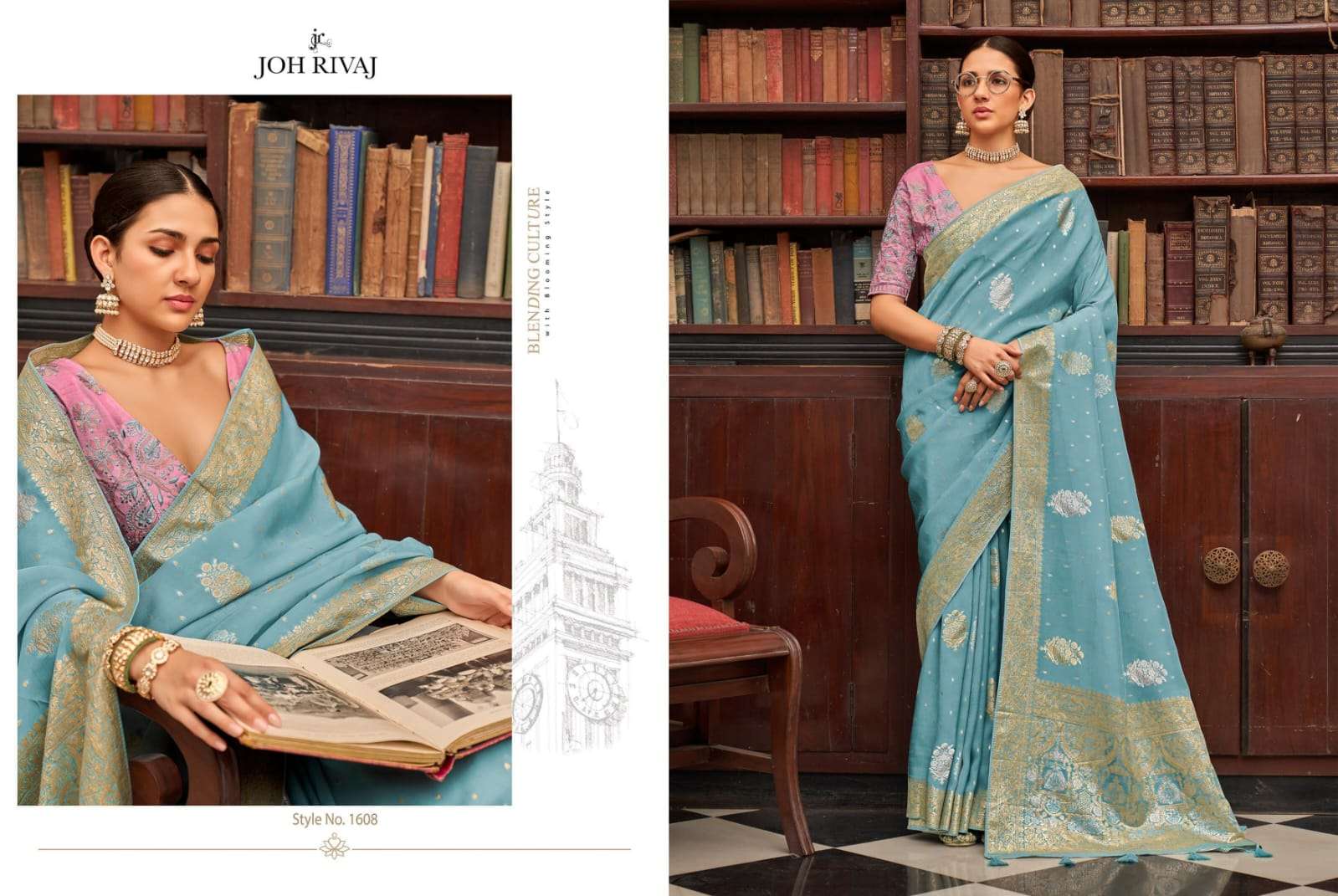 Joh Rivaaj Presents Johari 1601-1609 Series Shop Trendy Saree Wholesaler Catalog Wholesaler And Exporter 