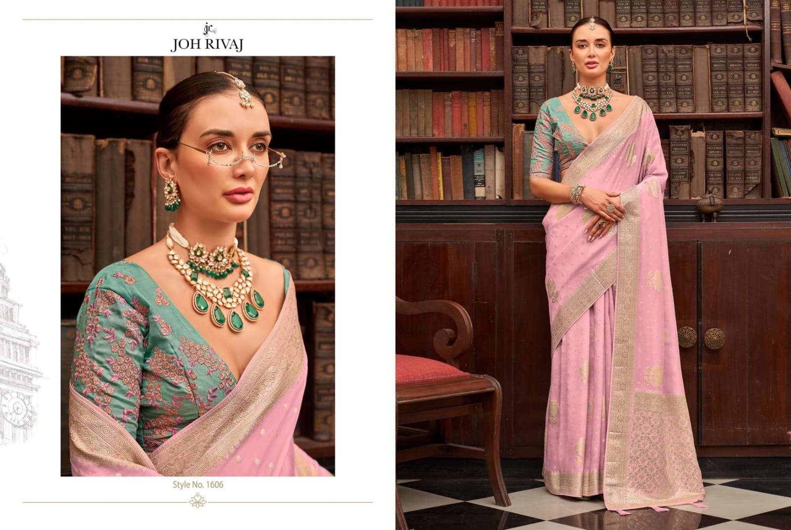 Joh Rivaaj Presents Johari 1601-1609 Series Shop Trendy Saree Wholesaler Catalog Wholesaler And Exporter 